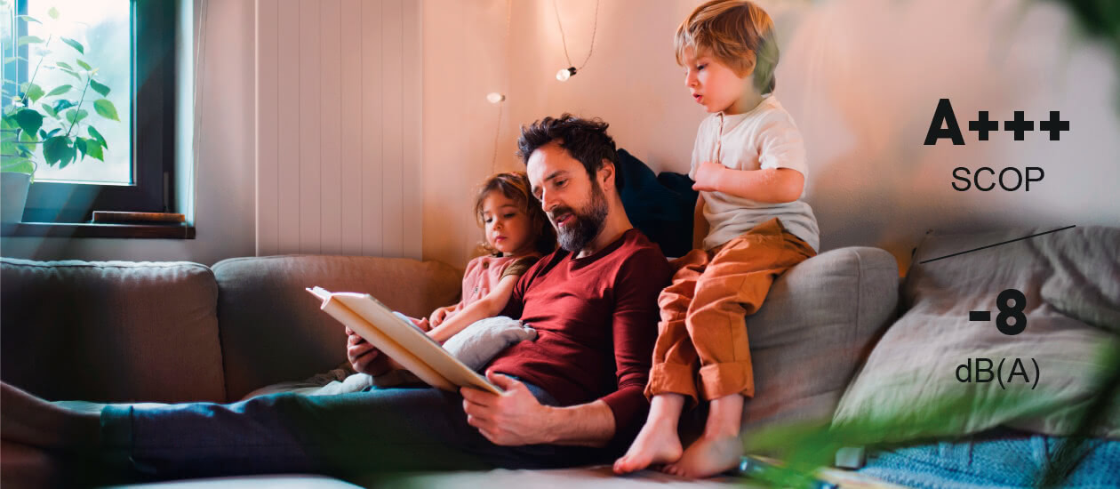 Panasonic Aquarea M-Serie, Leiser Betrieb mit Panasonics einzigartiger geräuscharmer Architektur