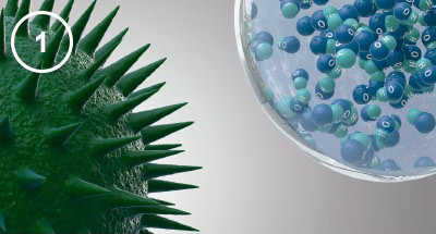 Panasonic nanoe™ X, Gegen Allergene, Wie nanoe™ X funktioniert, Abbildung 1